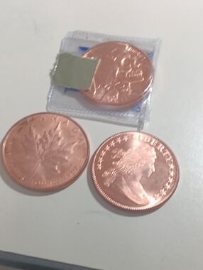 3 1oz Copper Coins- Unbranded